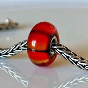 TROLLBEADS Pumpkin Glass Bead LAA 925S NEW